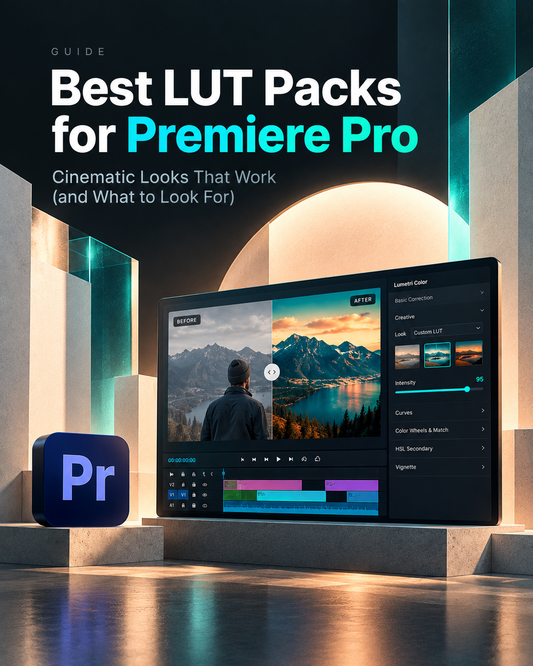 Best LUT packs for Premiere Pro with cinematic before and after color grading